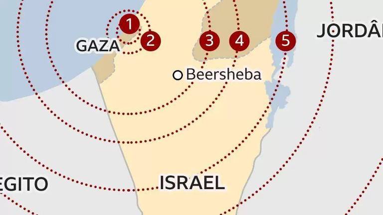 Mapa de arredores de Israel
