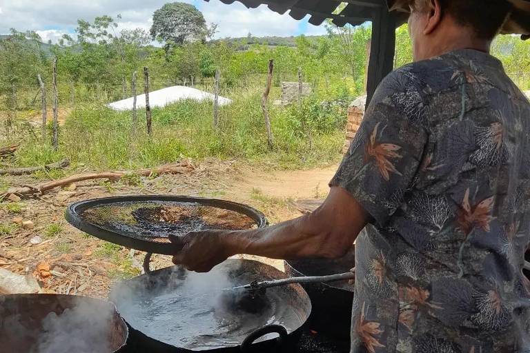 Produção de rapadura no quilombo Bananeira dos Pretos