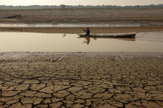 FILE PHOTO: Puraquequara Lake affected by the drought, in Manaus