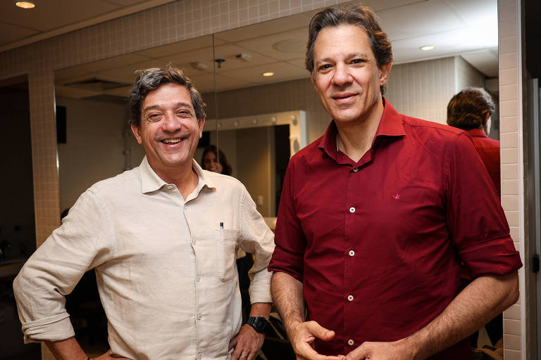 O arqueólogo Eduardo Neves e o ministro da Fazenda, Fernando Haddad