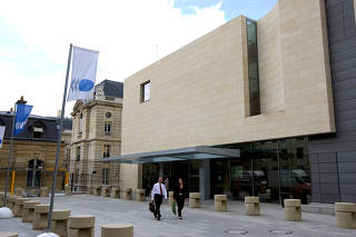 FILE PHOTO: Outside view of the Organization for Economic Co-operation and Development, (OECD) headquarters in Paris