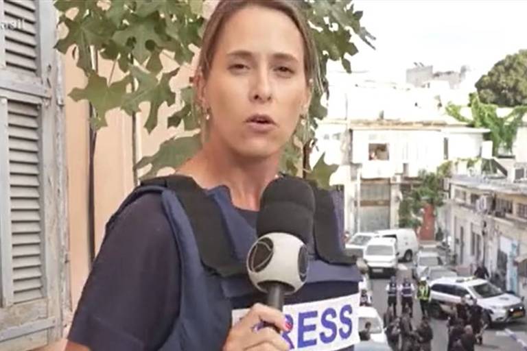 Denise Odorissi, correspondente da Record em Israel: casa quase é atingida por míssil do Hamas