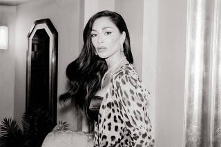 Nicole Scherzinger, who taps into her gifts as a singerÊand actor in Jamie LloydÕs new production of ÒSunset Boulevard,Ó at the Savoy Theater in London, Oct. 4, 2023. (Kalpesh Lathigra/The New York Times)