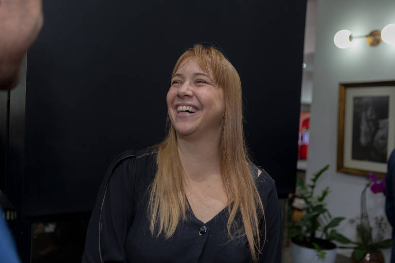 Marilia Marton, secretária de Cultura do estado de São Paulo, durante evento na casa de Roque Citadini, conselheiro do TCE-SP