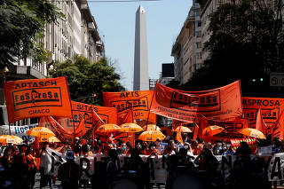 FILE PHOTO: Social organizations in Argentina protest amid a severe economic crisis