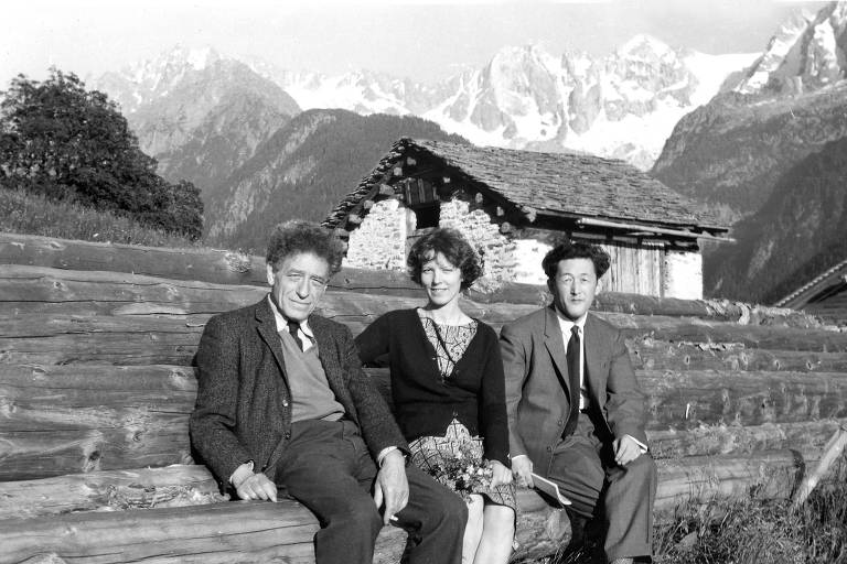  Alberto, Annette e Yanaihara perto de Stampa, 1961