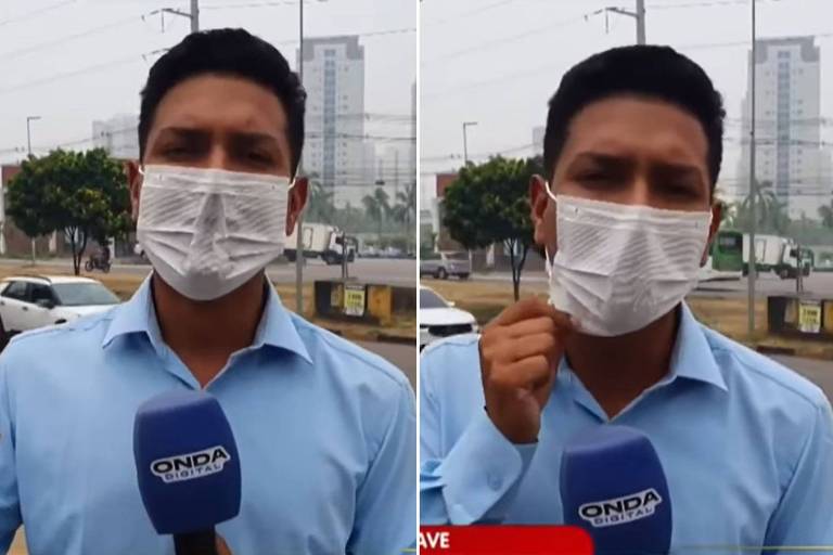 Repórter de Manaus tem dificuldade para respirar e se revolta ao vivo com qualidade do ar