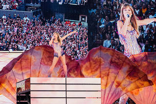 Taylor Swift performs at MetLife Stadium in East Rutherford, N.J., May 26, 2023. (Jutharat Pinyodoonyachet/The New York Times)