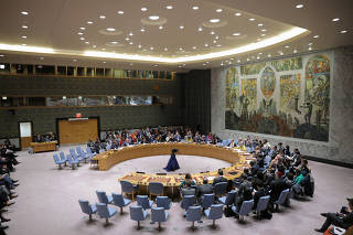 United Nations Security Council meeting on the conflict between Israel and Hamas at U.N. headquarters in New York