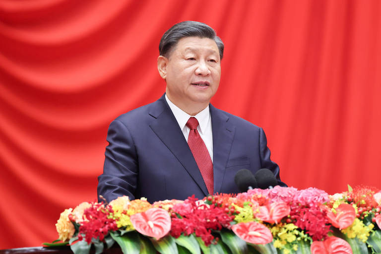 O líder da China, Xi Jinping, no Grande Salão do Povo, em Pequim