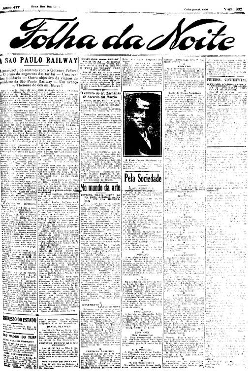 Primeira Página da Folha da Noite de 27 de outubro de 1923