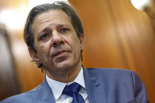 Brazil's Finance Minister Fernando Haddad attends an interview with Reuters