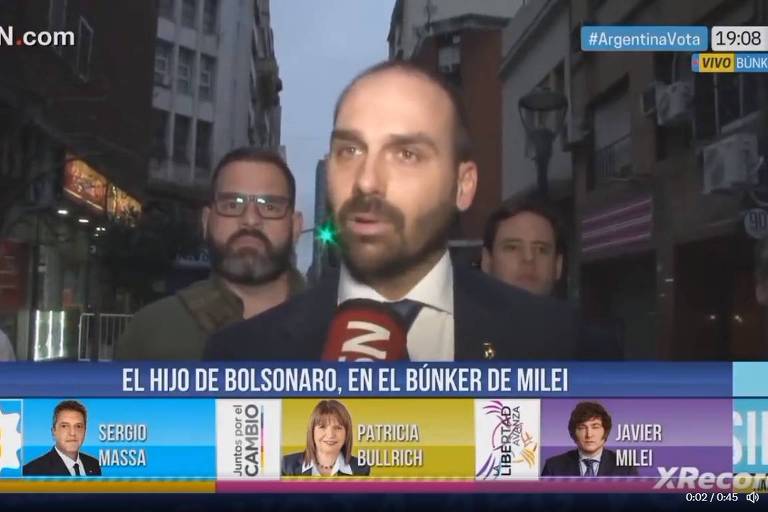 Eduardo Bolsonaro é cortado na TV argentina - 23/10/2023 - Mundo - Folha