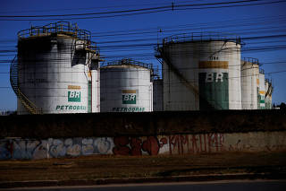 FILE PHOTO: Tanks of Brazilian oil company Petrobras in Brasilia