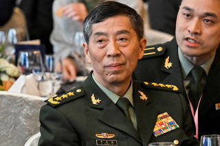 FILE PHOTO: China's Defence Minister Li Shangfu attends the 20th IISS Shangri-La Dialogue in Singapore