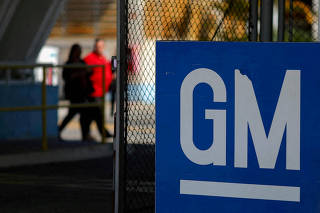 FILE PHOTO: The GM logo is seen at the General Motors plant in Sao Jose dos Campos