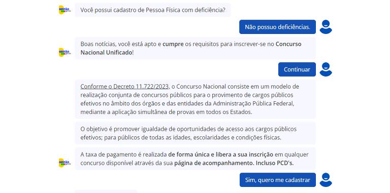 O portal fraudulento informa como funciona o concurso nacional e usa um link verdadeiro do governo brasileiro para elevar a credibilidade do golpe
