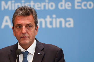 Argentina's presidential candidate Sergio Massa holds a press conference, in Buenos Aires
