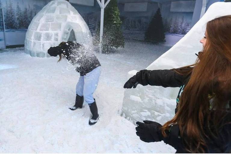 Conheça atração em SP que imita neve, permite entrar em iglu e tem temperatura de -20 ºC