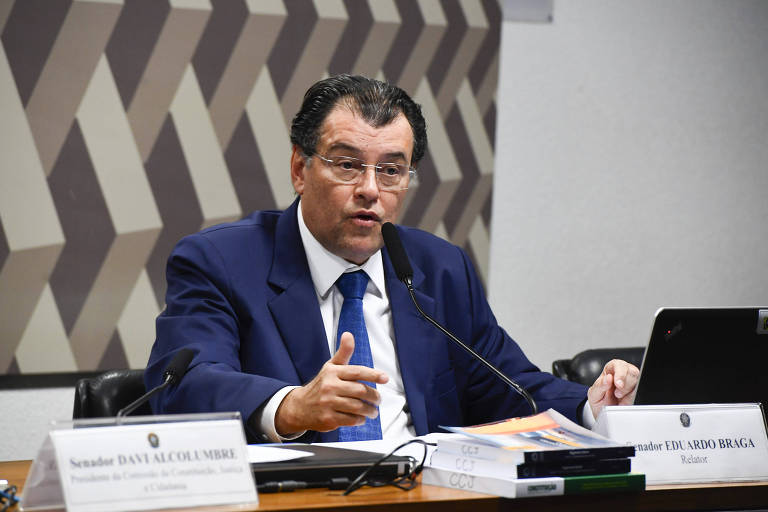 O relator da Reforma Tributária no Senado, senador Eduardo Braga (MDB-AM), em pronunciamento