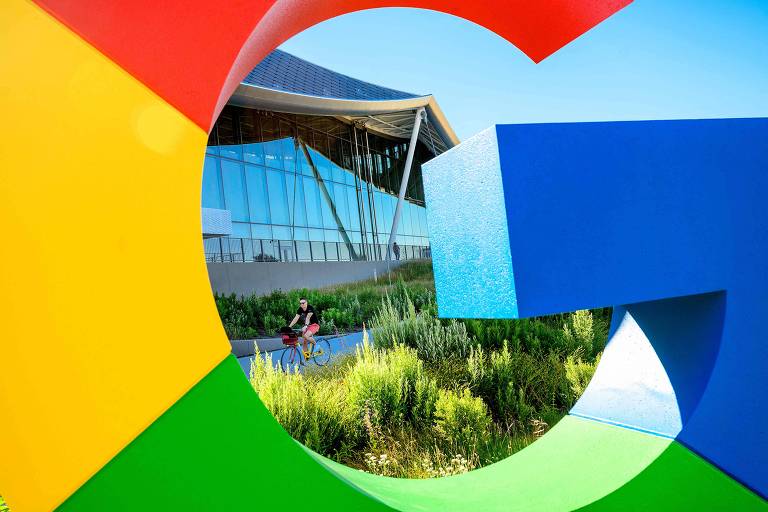 Logo do Google na sede da empresa em Mountain View, na Califórnia