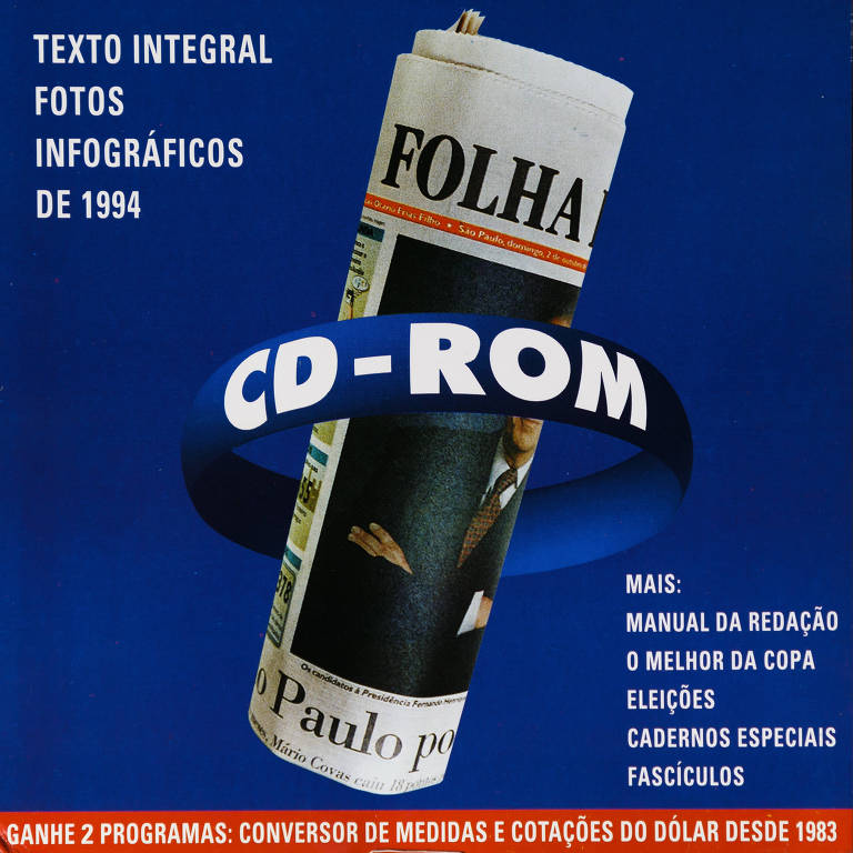 Propaganda do lançamento do CD-ROM, realizado em 1995 