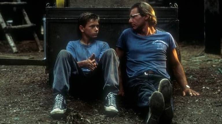 River Phoenix e Harrison Ford como filho e pai em "A Costa do Mosquito" (1986)