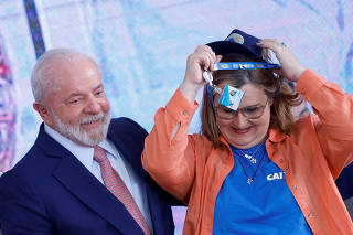 Brazil's President Lula da Silva attends the ceremony for the new housing program 