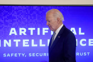 U.S. President Joe Biden holds an event to sign an Executive Order related to Artificial Intelligence at the White House in Washington