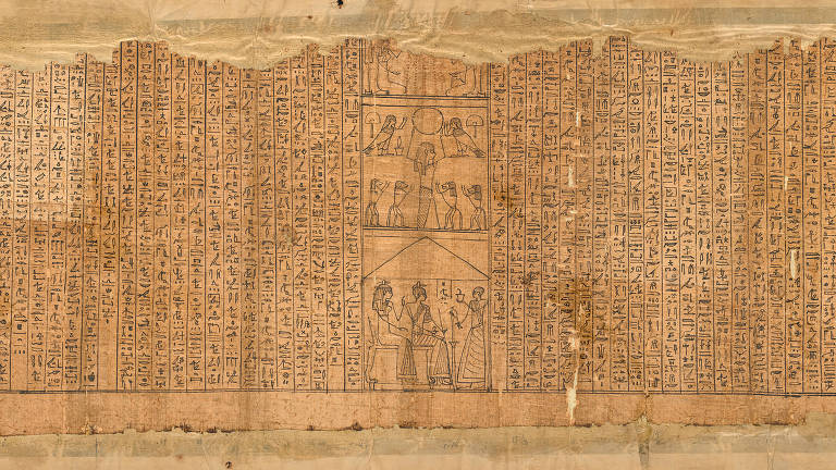 Veja imagens de exposição sobre o Livro dos Mortos do Egito Antigo
