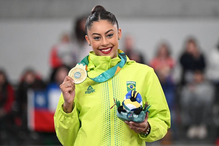 Ginástica rítmica do Brasil tem jornada dourada no Pan de Santiago