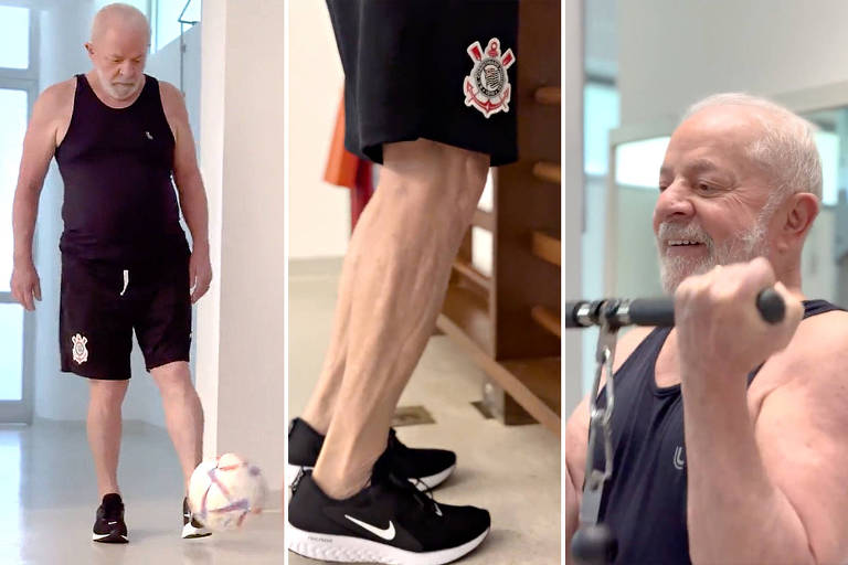 O presidente Lula faz rotina de exercícios para se recuperar de cirurgia