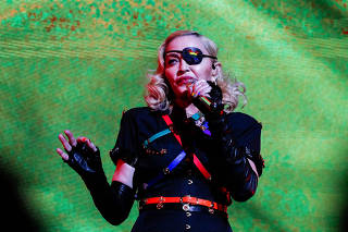 FILE PHOTO: Madonna performs at the 2019 Pride Island concert during New York City Pride in New York City