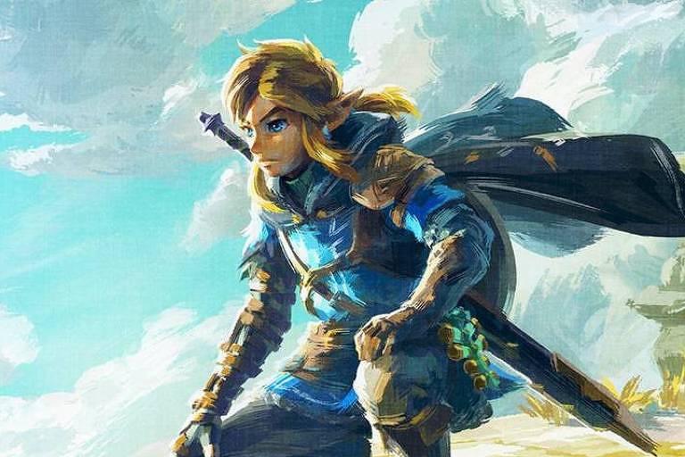 Detalhe do cartaz de divulgação de 'Zelda: Tears of the Kingdom'
