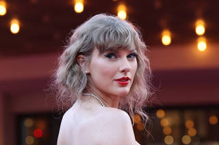 Taylor Swift attends a premiere for Taylor Swift: The Eras Tour in Los Angeles