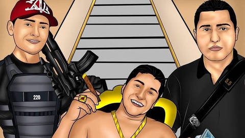 Arte da milícia faz homenagem à Família Braga, segundo a polícia. Credito Reproduçao