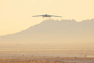 First flight of the United States Air Force's B-21 