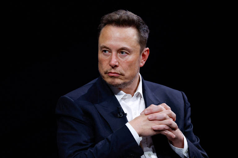 Elon Musk, chefe-executivo da SpaceX e Tesla e dono X, ex-Twitter, em evento em Paris, na França
