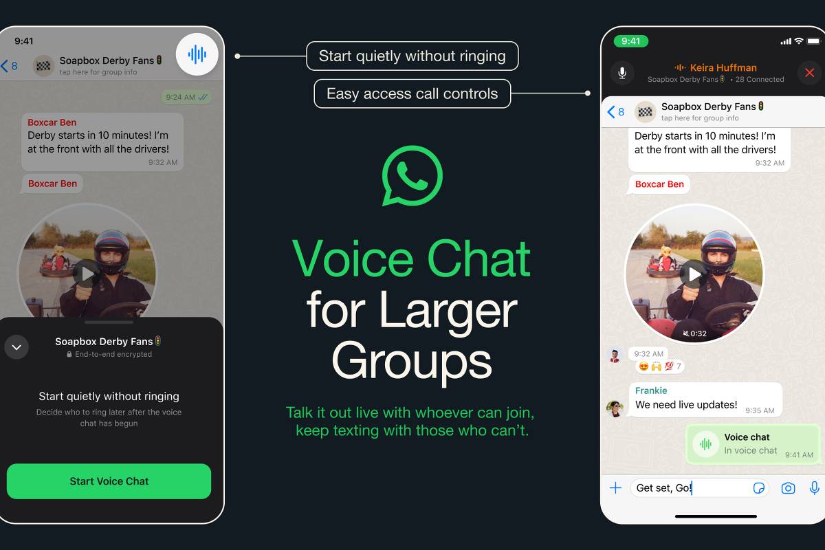 WhatsApp announces voice chats in groups with at least 33 people