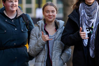 Greta Thunberg appears at Westminster Magistrates' Court in London