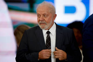O presidente Lula participa de evento no Palácio do Planalto, em Brasília 