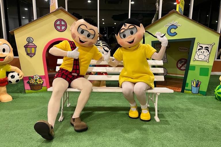 Cascão e Magali tiram fotos com as crianças (e os adultos) no novo espaço dedicado à Turma da Mônica