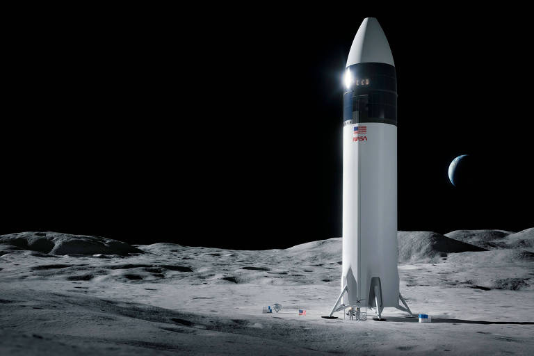 Voo lunar exigirá quase 20 lançamentos do Starship, diz Nasa