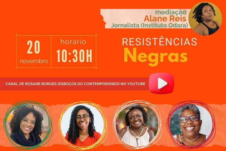 Rosane Borges realizará live sobre resistências negras com Flávia Oliveira e Jurema Werneck