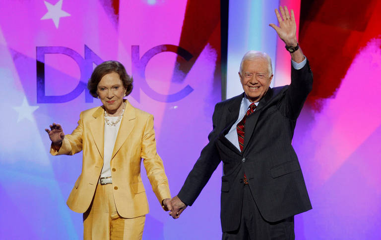 Rosalynn e Jimmy Carter na Convenção Nacional Democrata, em 2008