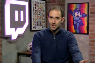 Twitch CEO Emmett Shear speaks in a still image taken from a video interview with Reuters
