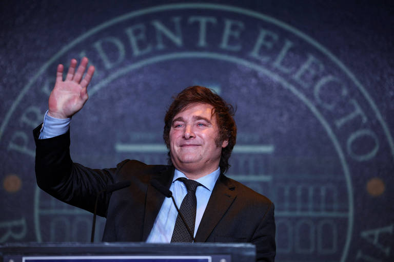 Javier Milei comemora vitória nas eleições da Argentina