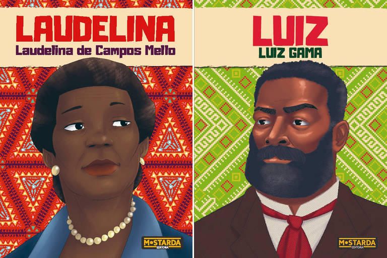 Montagem com as capas dos livros sobre Laudelina Campos de Mello e Luiz Gama