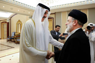 Qatar's Emir Sheikh Tamim bin Hamad al-Thani meets with Iranian President Ebrahim Raisi in Riyadh