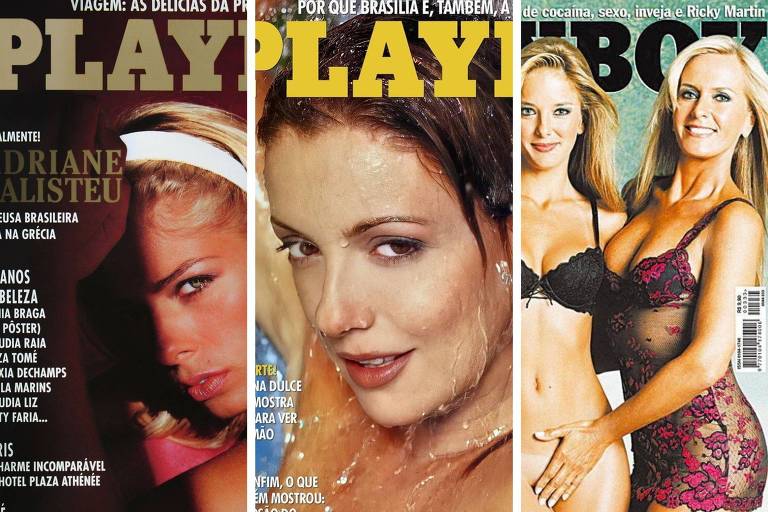 Capas da Playboy com Adriane Galisteu, Regininha Poltergeist e Ticiane Pinheiro com a mãe, Helô Pinheiro